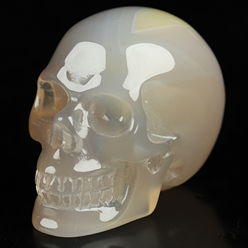 1.3" Agate Hand Carved Crystal Skull, Realistic, Crystal Healing