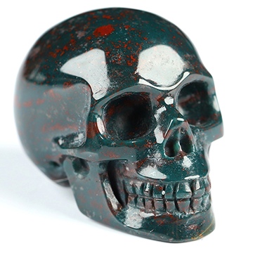 1.1" Bloodstone Hand Carved Crystal Skull, Realistic, Crystal Healing