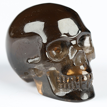 1.1" Smoky Quartz Rock Crystal Hand Carved Crystal Skull, Realistic, Crystal Healing