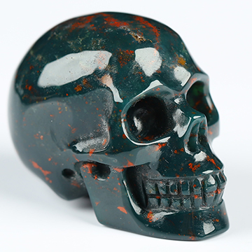 1.1" Bloodstone Hand Carved Crystal Skull, Realistic, Crystal Healing