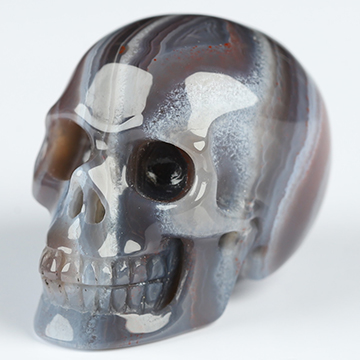 Gemstone 1.1" Mozambique Agate Hand Carved Crystal Skull, Realistic, Crystal Healing