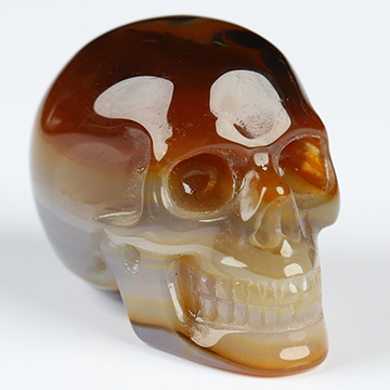 1.1" Agate Hand Carved Crystal Skull, Realistic, Crystal Healing