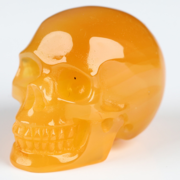 1.1" Carnelian Hand Carved Crystal Skull, Realistic, Crystal Healing