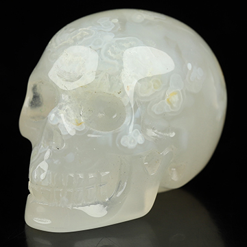 1.1" Agate Hand Carved Crystal Skull, Realistic, Crystal Healing