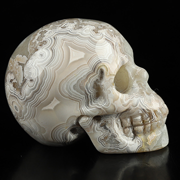 Gemstone 1.1" Red Crazy Lace Agate Hand Carved Crystal Skull, Realistic, Crystal Healing