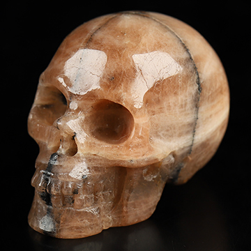 1.1" Chiastolite Hand Carved Crystal Skull, Realistic, Crystal Healing