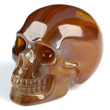 0.9" Agate Hand Carved Crystal Skull, Realistic, Crystal Healing