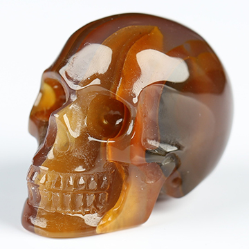 0.9" Carnelian Hand Carved Crystal Skull, Realistic, Crystal Healing