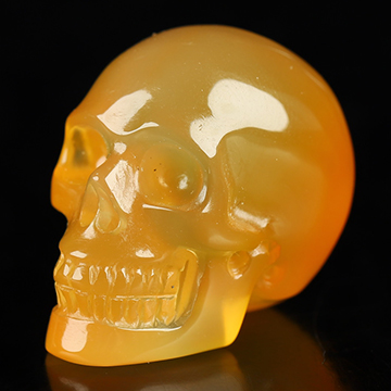 0.9" Carnelian Hand Carved Crystal Skull, Realistic, Crystal Healing