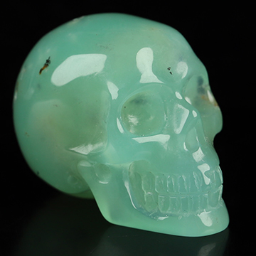 0.9" Chrysoprase Hand Carved Crystal Skull, Realistic, Crystal Healing