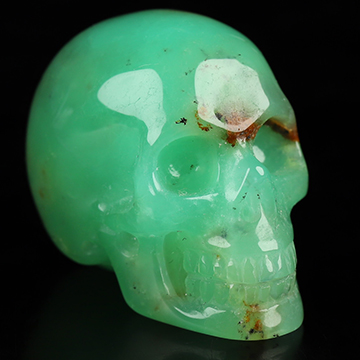 0.9" Chrysoprase Hand Carved Crystal Skull, Realistic, Crystal Healing