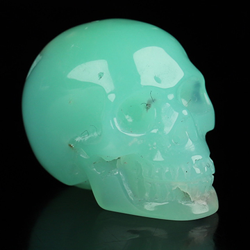0.7" Chrysoprase Hand Carved Crystal Skull, Realistic, Crystal Healing