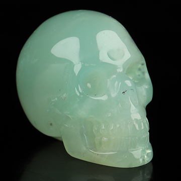 0.7" Chrysoprase Hand Carved Crystal Skull, Realistic, Crystal Healing