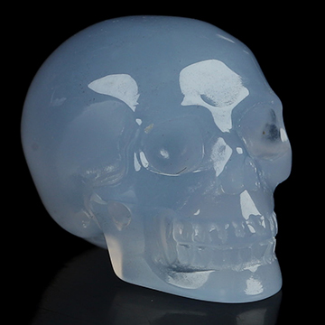 0.7" Blue Chalcedony Hand Carved Crystal Skull, Realistic, Crystal Healing