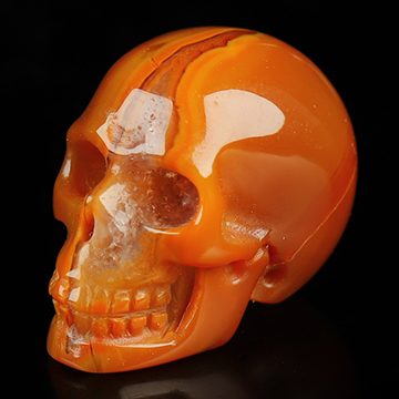 0.7" Empire Red Agate Hand Carved Crystal Skull, Realistic, Crystal Healing