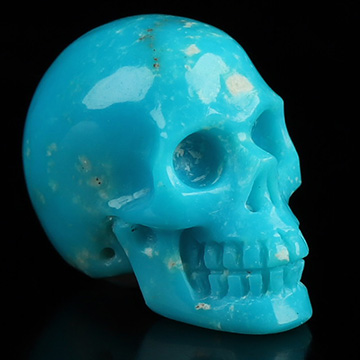 Gemstone 0.5" American Turquoise Hand Carved Crystal Skull, Realistic, Crystal Healing