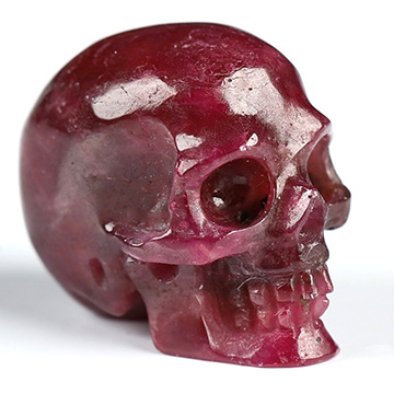 0.5" Ruby Hand Carved Crystal Skull, Realistic, Crystal Healing