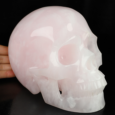Lifesized 6.8" Afghanistan Jade Hand Carved Crystal Skull, Realistic, Crystal Healing