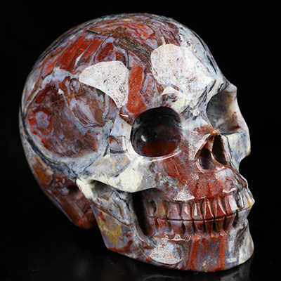 3.9" Pietersite Hand Carved Crystal Skull, Realistic, Crystal Healing
