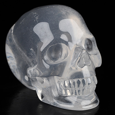 2.0" Milky Quartz Hand Carved Crystal Skull, Realistic, Crystal Healing