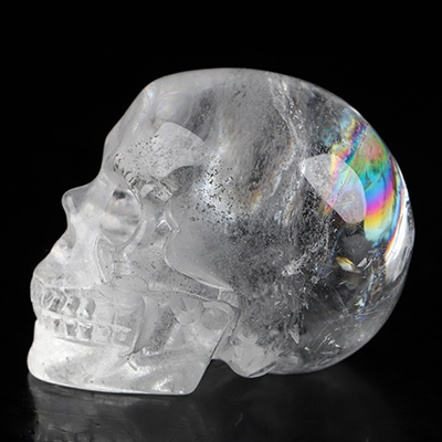 2.0" Quartz Rock Crystal Hand Carved Crystal Skull, Realistic, Crystal Healing