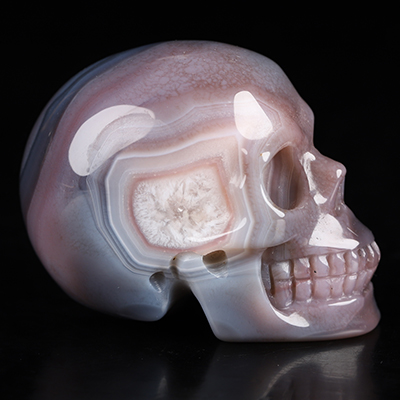 Gemstone 2.0" Mozambique Agate Hand Carved Crystal Skull, Realistic, Crystal Healing