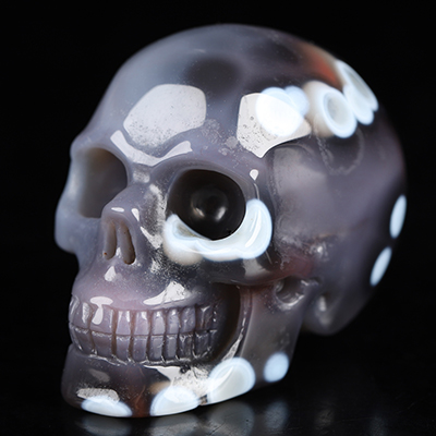 Gemstone 2.0" Mozambique Agate Hand Carved Crystal Skull, Realistic, Crystal Healing