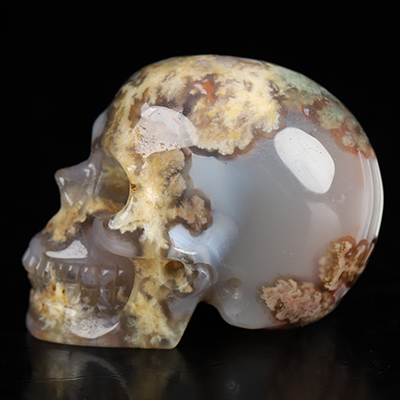 Gemstone 2.0" Sakura Agate Hand Carved Crystal Skull, Realistic, Crystal Healing