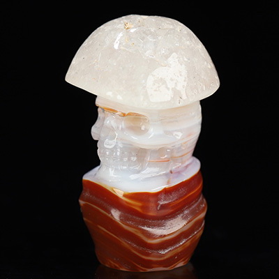 1.3" Gobi Agate Hand Carved Crystal Skull Fine Art Sculpture, Crystal Healing