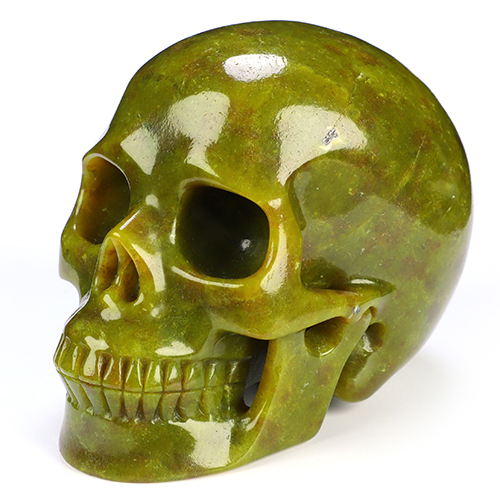 5.0" Lemon Stone Hand Carved Crystal Skull, Realistic, Crystal Healing