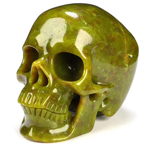 5.0" Lemon Stone Hand Carved Crystal Skull, Super Realistic, Crystal Healing