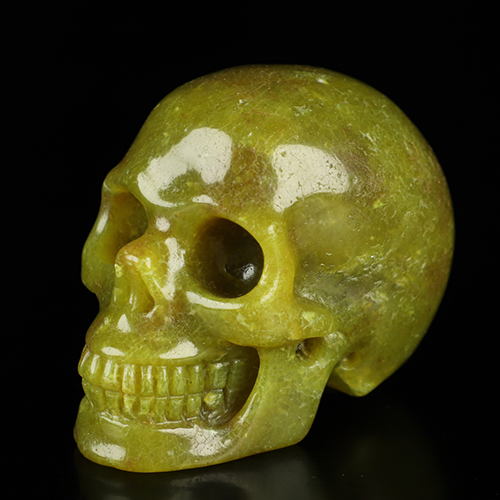 2.0" Lemon Stone Hand Carved Crystal Skull, Realistic, Crystal Healing
