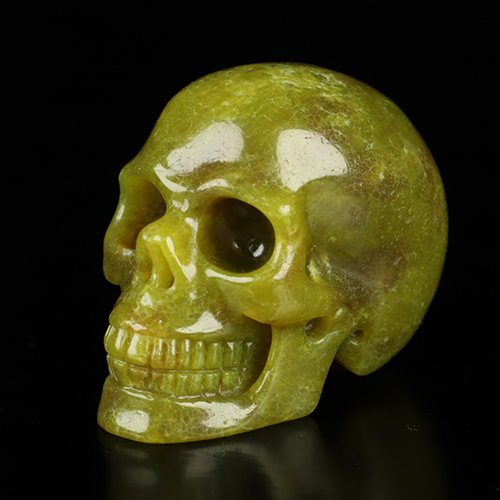 2.0" Lemon Stone Hand Carved Crystal Skull, Realistic, Crystal Healing