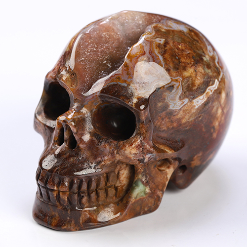 Gemstone 2.0" Red Crazy Lace Agate Hand Carved Crystal Skull, Realistic, Crystal Healing