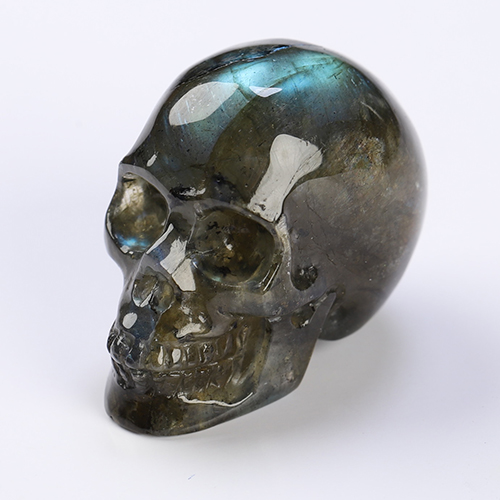 1.1" Labradorite Hand Carved Crystal Skull, Realistic, Crystal Healing