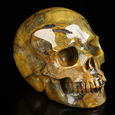 4.0" New Pietersite Hand Carved Crystal Skull, Realistic, Crystal Healing