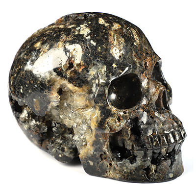5.1" Ocean Jasper Hand Carved Crystal Skull, Realistic, Crystal Healing