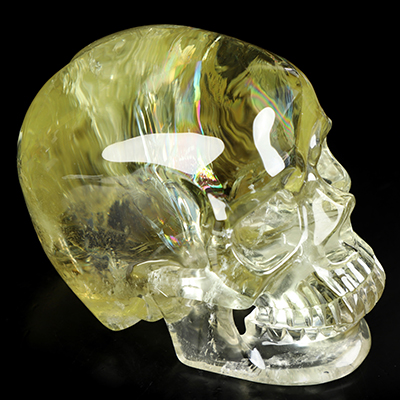 Gemstone Lifesized 6.4" Citrine Hand Carved Crystal Skull, Super Realistic, Crystal Healing