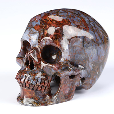 2.0" Pietersite Hand Carved Crystal Skull, Super Realistic, Crystal Healing