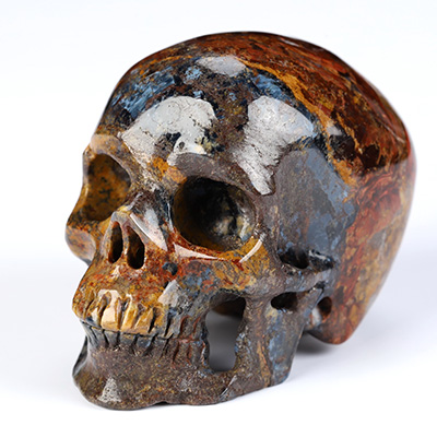 2.0" Pietersite Hand Carved Crystal Skull, Super Realistic, Crystal Healing