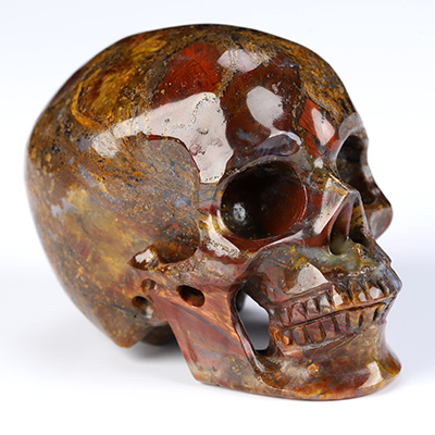 2.0" Pietersite Hand Carved Crystal Skull, Super Realistic, Crystal Healing