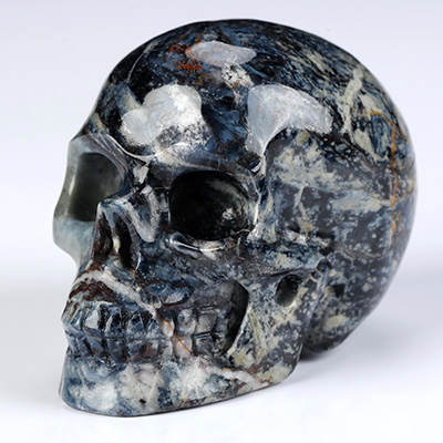 2.0" Pietersite Hand Carved Crystal Skull, Realistic, Crystal Healing