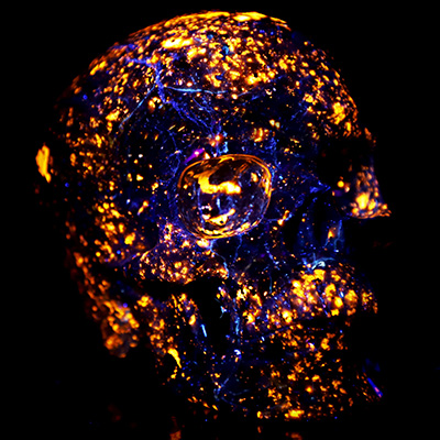 Lifesized 6.8" Yooperlites Hand Carved Crystal Skull, Super Realistic, Crystal Healing