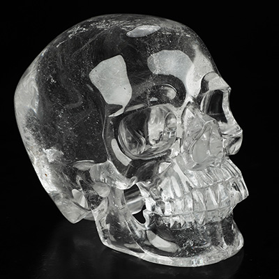 5.6" Quartz Rock Crystal Hand Carved Crystal Skull, Super Realistic, Crystal Healing