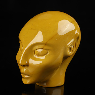 2.0" Mookaite Jasper Hand Carved Fairy Elf Alien Crystal Skull Companion Sculpture, Crystal Healing