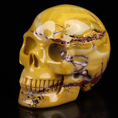 2.0" Mookaite Jasper Hand Carved Crystal Skull, Realistic, Crystal Healing