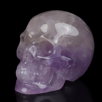 Gemstone 2.0" Amethyst Hand Carved Crystal Skull, Realistic, Crystal Healing