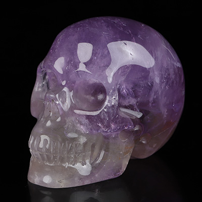Gemstone 2.0" Amethyst Hand Carved Crystal Skull, Realistic, Crystal Healing