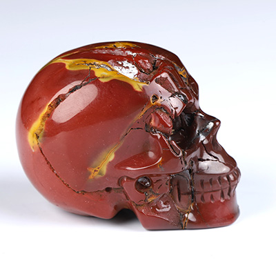 2.0" Mookaite Jasper Hand Carved Crystal Skull, Realistic, Crystal Healing