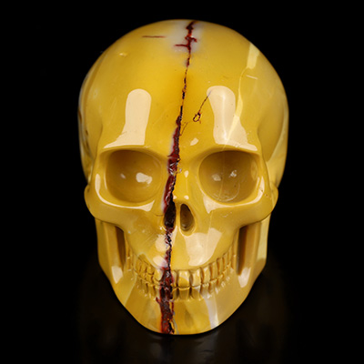 2.0" Mookaite Jasper Hand Carved Crystal Skull, Realistic, Crystal Healing